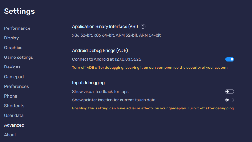 BlueStacks ADB enable screen with local port